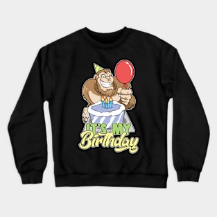 Bigfoot It's My Birthday Children's Birthday Crewneck Sweatshirt